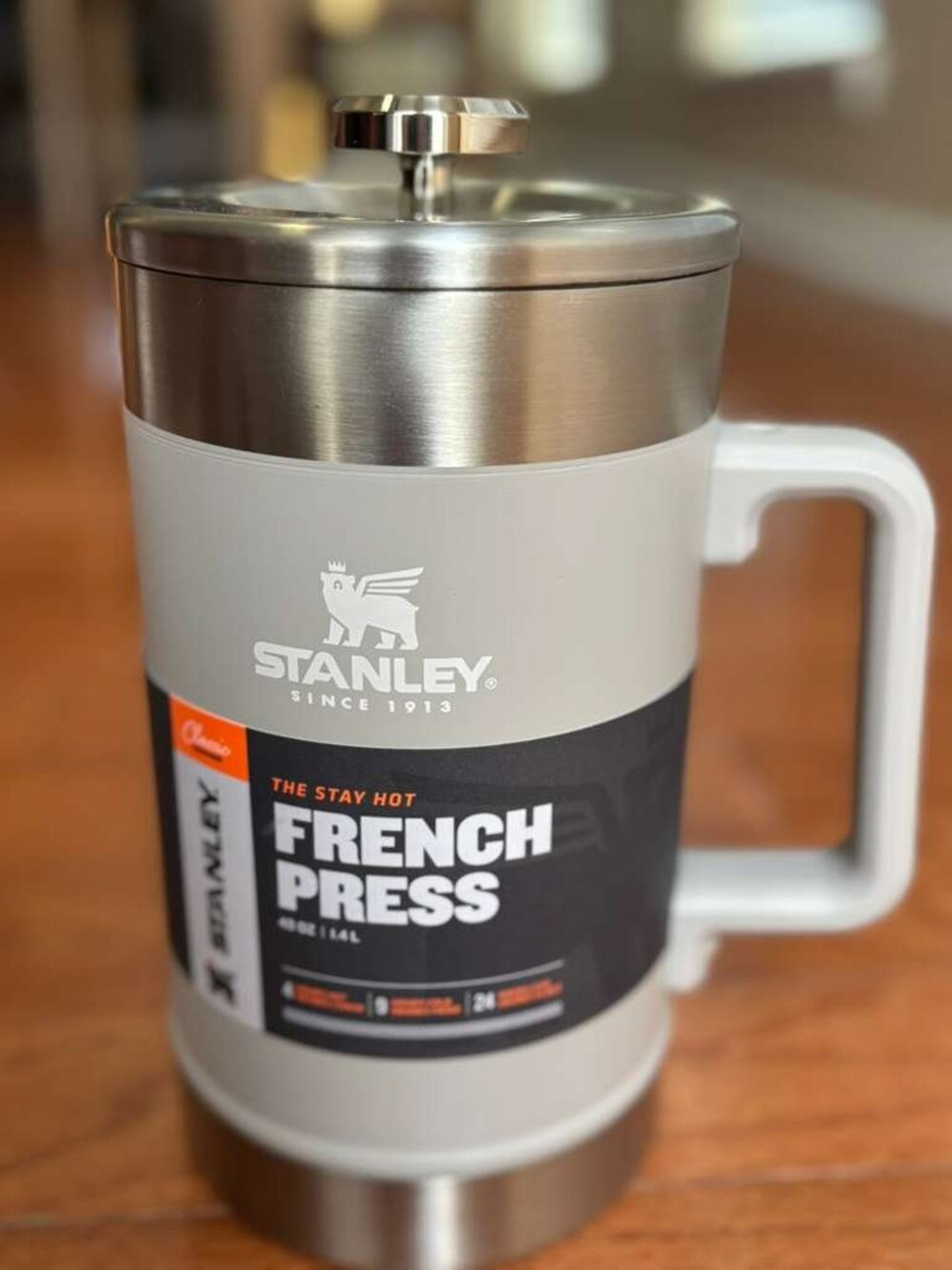 STANLEY Classic Stay Hot French Press Coffee Maker 48oz AshGray New 10-02888-081